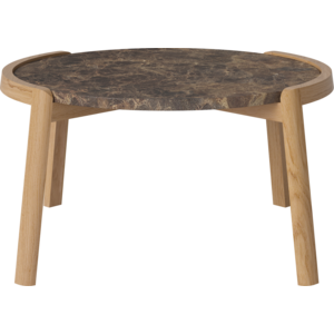 Bolia Mix salontafel eik natuur geolied marmer bruin Ø 65 x H 42