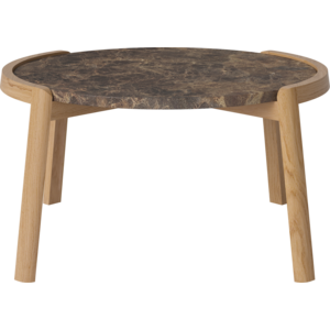 Bolia Mix salontafel rond eik natuur geolied blad marmer bruin Ø 65 x H 42
