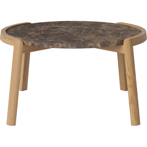Bolia Mix salontafel eik natuur geolied marmer bruin Ø 65 x H 42 Bolia Mix salontafel eik natuur geolied marmer bruin Ø 65 x H 42