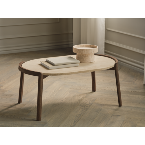 Bolia Mix salontafel eik natuur geolied marmer bruin Ø 65 x H 42 Bolia Mix salontafel eik natuur geolied marmer bruin Ø 65 x H 42