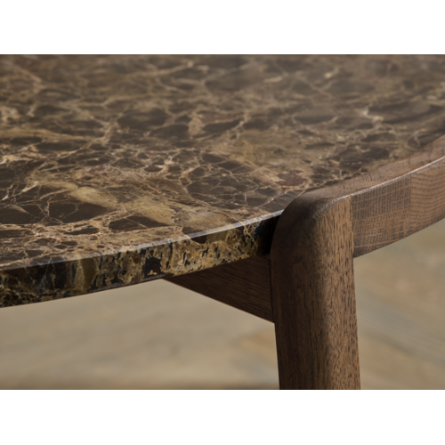 Bolia Mix salontafel eik natuur geolied marmer bruin Ø 65 x H 42 Bolia Mix salontafel eik natuur geolied marmer bruin Ø 65 x H 42