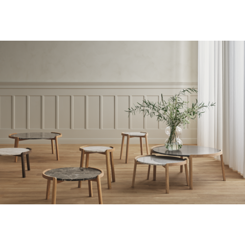 Bolia Mix salontafel ovaal eik natuur geolied bruin marmer L 95 x B 61 x H35 Bolia Mix salontafel ovaal eik natuur geolied bruin marmer L 95 x B 61 x H35