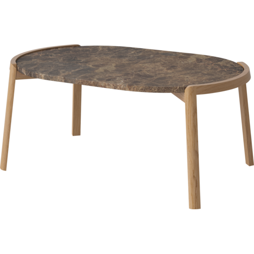 Bolia Mix salontafel ovaal eik natuur geolied bruin marmer L 95 x B 61 x H35 Bolia Mix salontafel ovaal eik natuur geolied bruin marmer L 95 x B 61 x H35