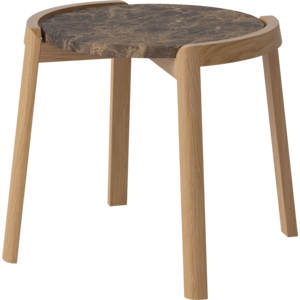 Bolia Mix salontafel rond eik natuur geolied blad marmer bruin Ø 46 x H 48