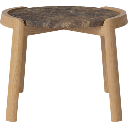 Bolia Mix salontafel eik natuur geolied bruin marmer Ø 46 x H 48