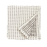 Vaatdoek gewafeld gebroken wit en zwart set van 3