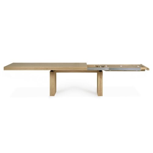 Ethnicraft Double uitschuifbare eettafel eik 200/300 x 100 Ethnicraft Double uitschuifbare eettafel eik 200/300 x 100