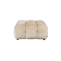 Hackman poef velours beige
