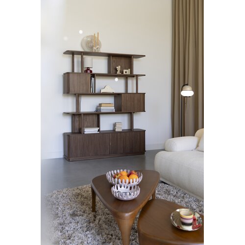 Zuiver Barbier boekenkast walnoot