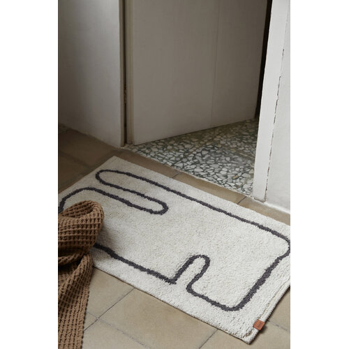 Ferm Living Lay wasbare mat Off-white/Coffee Ferm Living Lay wasbare mat Off-white/Coffee
