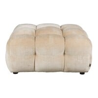 Hackman poef velours beige