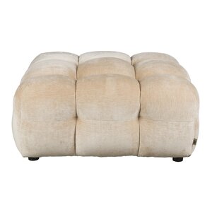 Dutchbone Pouf Dutchbone Hackman en velours beige 100 x 100 cm Dutchbone Pouf Dutchbone Hackman en velours beige 100 x 100 cm