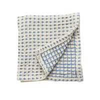 Heze vaatdoek gewafeld - wit/blauw - set van 3