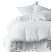 Lot de 2 taies d’oreiller Haomy Mykonos en coton blanc 50 x 70 cm