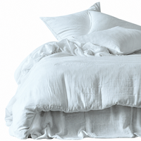 Lot de 2 taies d’oreiller Haomy Mykonos en coton ciel 65 x 65 cm