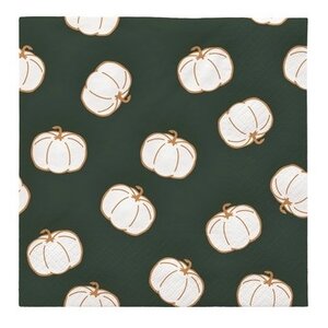 Broste Copenhagen Pompoen papieren servetten green / burned orange - set van 20 Broste Copenhagen Pompoen papieren servetten green / burned orange - set van 20