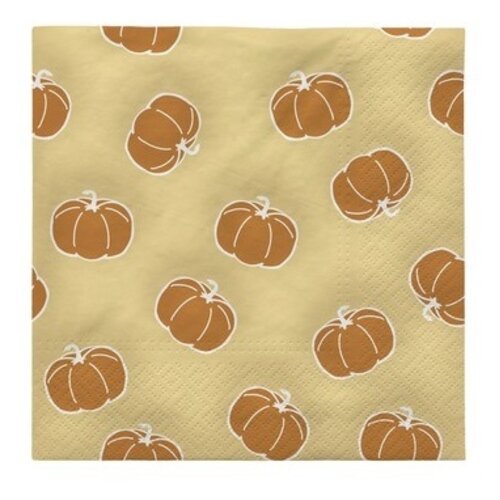 Broste Copenhagen Pompoen papieren servetten beige / burned orange - set van 20 Broste Copenhagen Pompoen papieren servetten beige / burned orange - set van 20