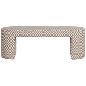 WOOOD Jacob banc rembourré motif à carreaux sable WOOOD Jacob banc rembourré motif à carreaux sable