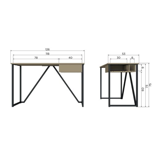 WOOOD New Julius bureau grenen mud WOOOD New Julius bureau grenen mud