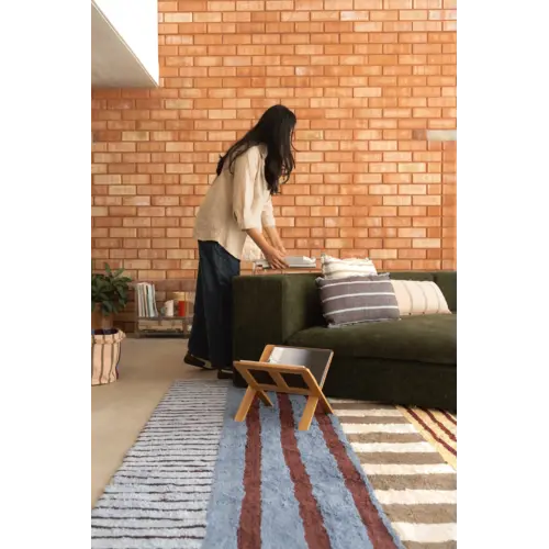 Lorena Canals Color on indigo blue wasbaar tapijt