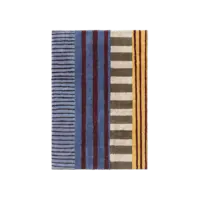 Color on indigo blue wasbaar tapijt