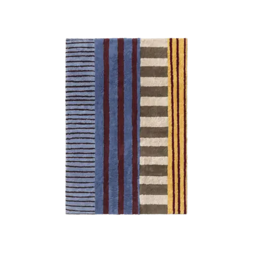 Lorena Canals Color on indigo blue wasbaar tapijt