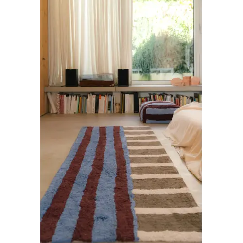 Lorena Canals Color on indigo blue tapijtloper 80 x 230 Lorena Canals Color on indigo blue tapijtloper 80 x 230