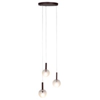Murano suspension 3 boules bordeaux