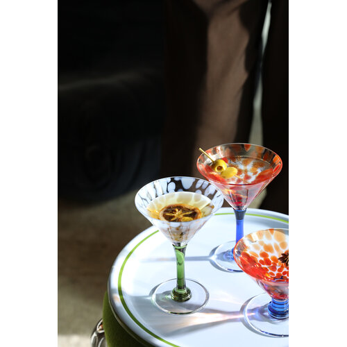&Klevering Rialto hoog coupe glas blauw - set van 2 &Klevering Rialto hoog coupe glas blauw - set van 2