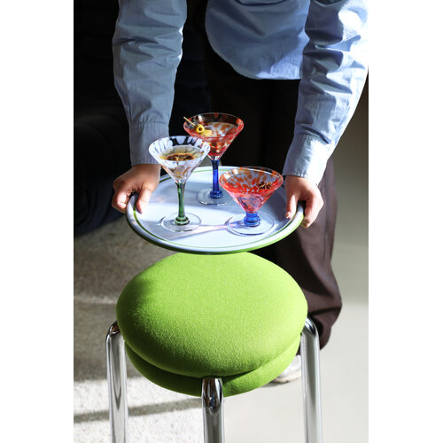 &Klevering Rialto hoog coupe glas blauw - set van 2 &Klevering Rialto hoog coupe glas blauw - set van 2