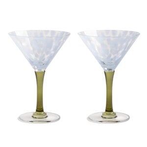 &Klevering Rialto hoog coupe glas blauw - set van 2 &Klevering Rialto hoog coupe glas blauw - set van 2
