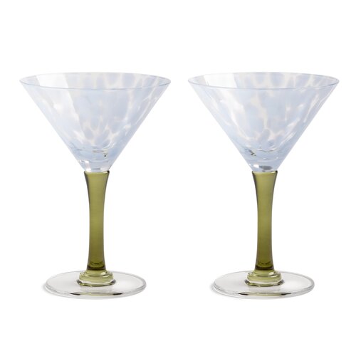 &Klevering Rialto hoog coupe glas blauw - set van 2 &Klevering Rialto hoog coupe glas blauw - set van 2