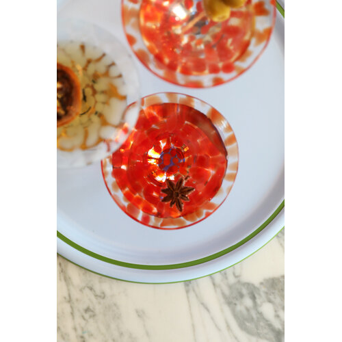 &Klevering Rialto hoog coupe glas rood - set van 2 &Klevering Rialto hoog coupe glas rood - set van 2