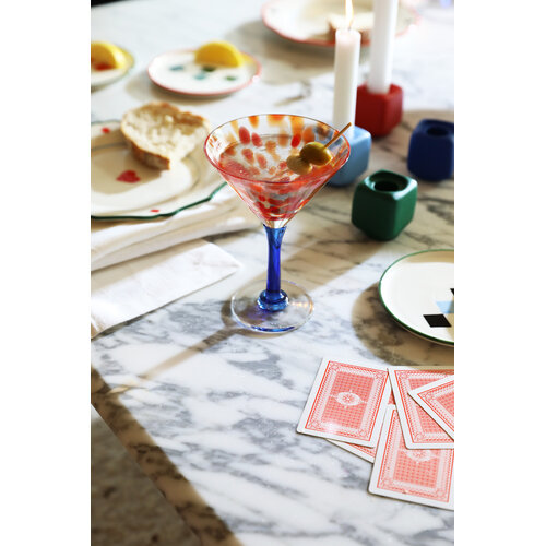&Klevering Rialto hoog coupe glas rood - set van 2 &Klevering Rialto hoog coupe glas rood - set van 2