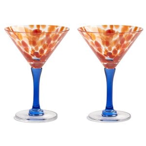 &Klevering Rialto hoog coupe glas rood - set van 2 &Klevering Rialto hoog coupe glas rood - set van 2