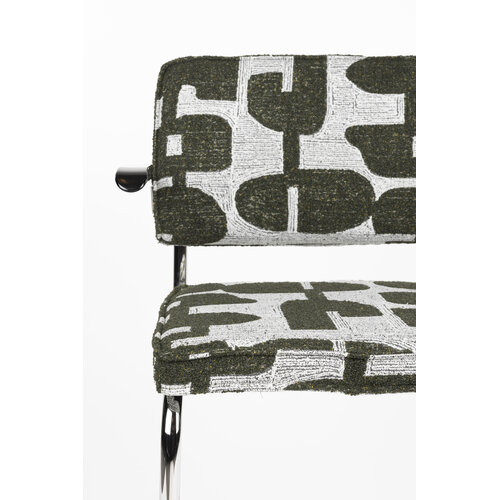 Zuiver Ridge deco symbols eetkamerstoel met armleuningen groen Zuiver Ridge deco symbols eetkamerstoel met armleuningen groen