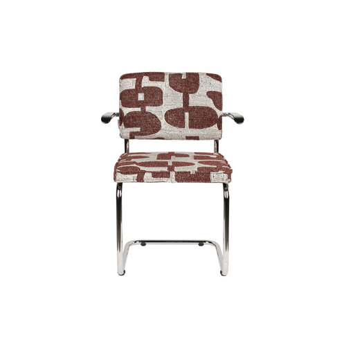 Zuiver Ridge deco symbols eetkamerstoel met armleuningen rood Zuiver Ridge deco symbols eetkamerstoel met armleuningen rood