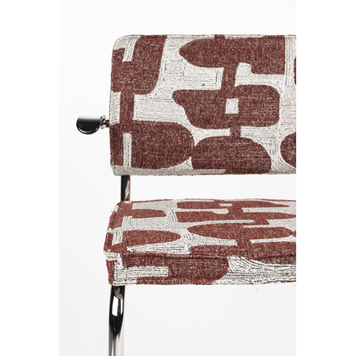 Zuiver Ridge deco symbols eetkamerstoel met armleuningen rood Zuiver Ridge deco symbols eetkamerstoel met armleuningen rood
