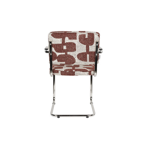 Zuiver Ridge deco symbols eetkamerstoel met armleuningen rood Zuiver Ridge deco symbols eetkamerstoel met armleuningen rood