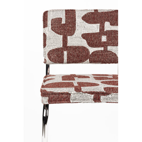 Zuiver Ridge deco symbols eetkamerstoel rood Zuiver Ridge deco symbols eetkamerstoel rood