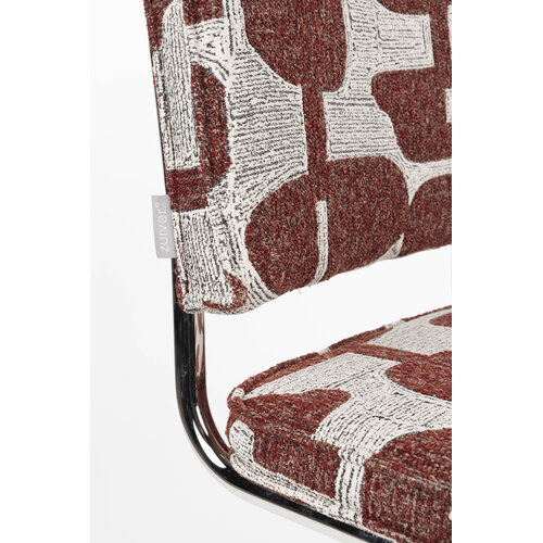 Zuiver Ridge deco symbols eetkamerstoel rood Zuiver Ridge deco symbols eetkamerstoel rood