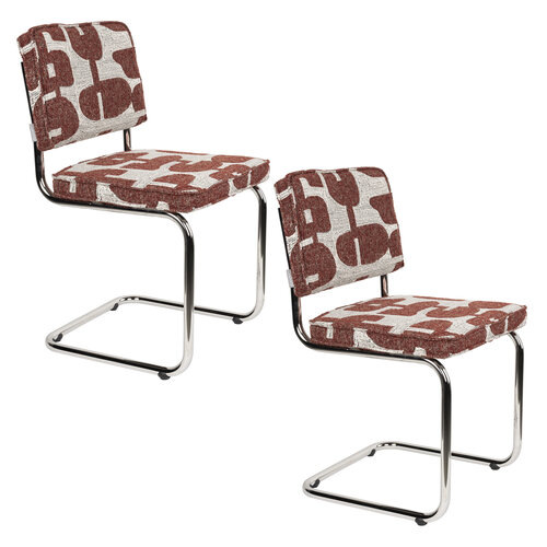 Zuiver Ridge deco symbols eetkamerstoel rood Zuiver Ridge deco symbols eetkamerstoel rood