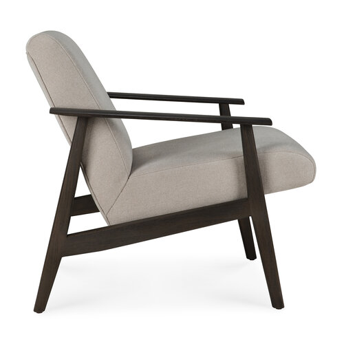 Ethnicraft Aspekt loungestoel teak donkerbruin kussen warm ash Ethnicraft Aspekt loungestoel teak donkerbruin kussen warm ash