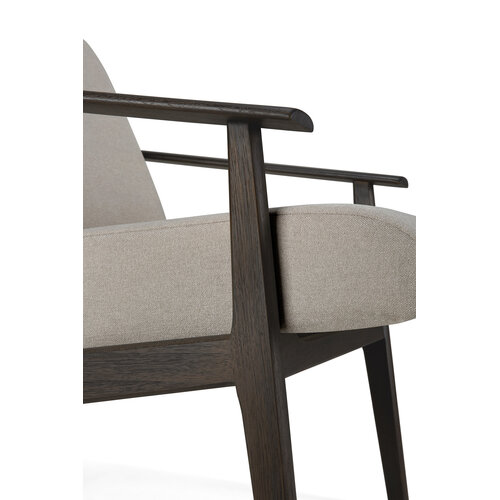 Ethnicraft Aspekt loungestoel teak donkerbruin kussen warm ash Ethnicraft Aspekt loungestoel teak donkerbruin kussen warm ash