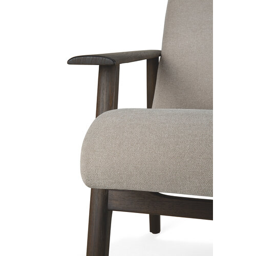 Ethnicraft Aspekt loungestoel teak donkerbruin kussen warm ash Ethnicraft Aspekt loungestoel teak donkerbruin kussen warm ash