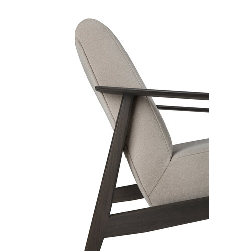 Ethnicraft Aspekt loungestoel teak donkerbruin kussen warm ash Ethnicraft Aspekt loungestoel teak donkerbruin kussen warm ash