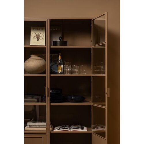 WOOOD Ronja vitrinekast xl metaal military brown WOOOD Ronja vitrinekast xl metaal military brown
