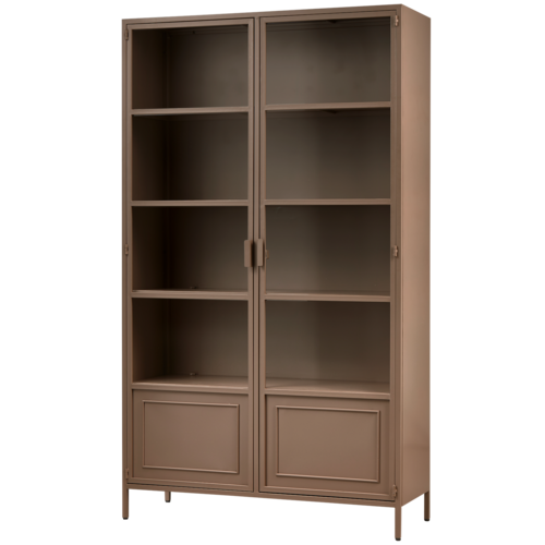 WOOOD Ronja vitrinekast xl metaal military brown WOOOD Ronja vitrinekast xl metaal military brown