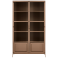 Ronja vitrinekast xl metaal military brown