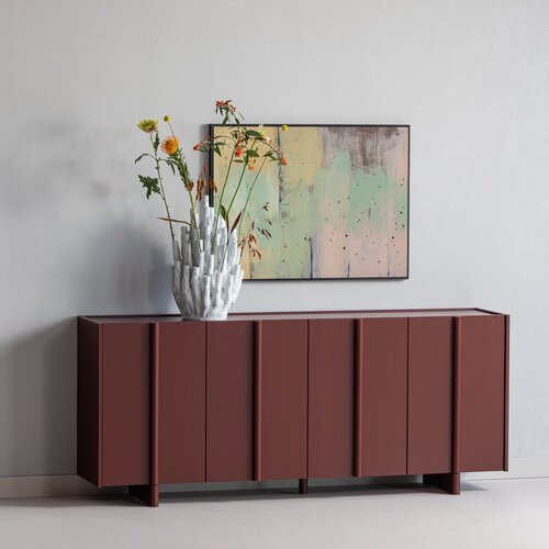 WOOOD Basu dressoir grenen bordeauxrood WOOOD Basu dressoir grenen bordeauxrood